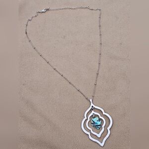 Silver-tone Abalone Pendant Necklace - Women Jewelry Necklaces